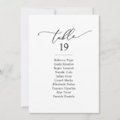 Elegant Script Modern Seating Chart Table Kaarten (Voorkant)