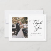 Elegant Script Modern Wedding Boho Photo  Bedankkaart (Voorkant)