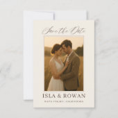 Elegant Script Modern Wedding Photo Save The Date (Voorkant)