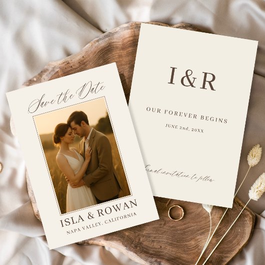 Elegant Script Modern Wedding Photo Save The Date