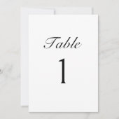 Elegant Script Modern Wedding Table Number Card Kaart (Voorkant)