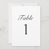 Elegant Script Modern Wedding Table Number Card Kaart (Achterkant)