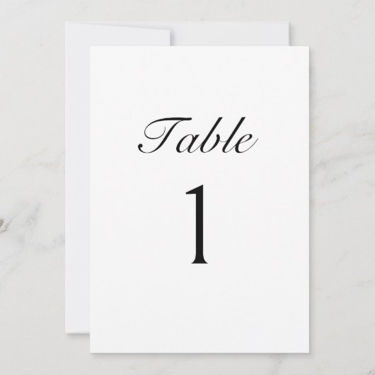 Elegant Script Modern Wedding Table Number Card Kaart (Achterkant)