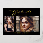 Élégant script moderne | 2 Faire-part photo Grad (Recto)