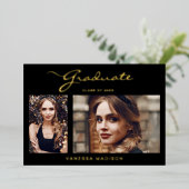 Élégant script moderne | 2 Faire-part photo Grad (Debout devant)