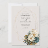 Élégant script moderne à faire-part de mariage flo (Devant)