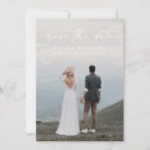 Élégant Script Moderne Enregistrer Le Carte photo (Devant)