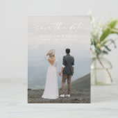 Élégant Script Moderne Enregistrer Le Carte photo (Debout devant)