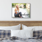 Elegant Script Moderne Foto Afstuderen Canvas Afdruk (Insitu (Slaapkamer))
