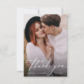 Élégant script moderne minimaliste mariage merci (Devant)