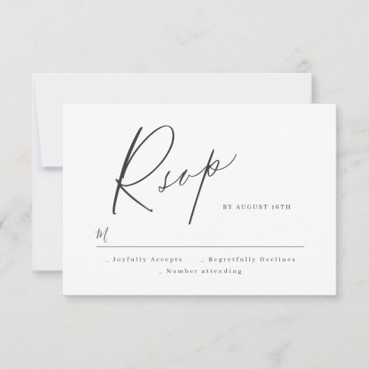 Elégant script moderne minimaliste mariage RSVP (Devant)