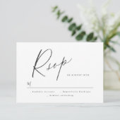 Elégant script moderne minimaliste mariage RSVP (Debout devant)