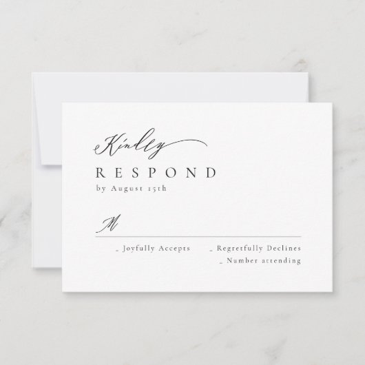 Elégant script moderne minimaliste mariage RSVP (Devant)
