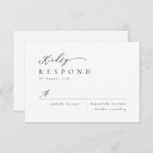 Elégant script moderne minimaliste mariage RSVP (Devant / Derrière)