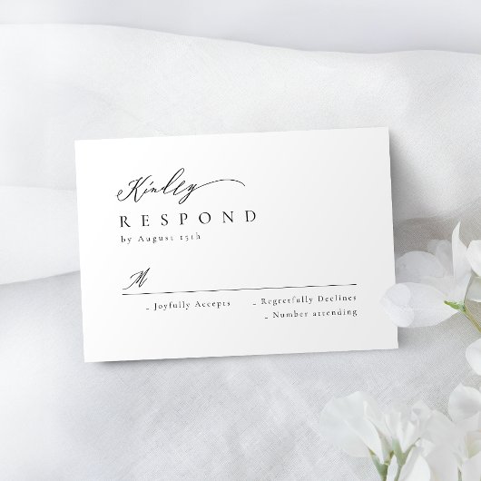 Elégant script moderne minimaliste mariage RSVP