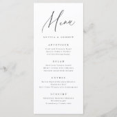 Élégant script moderne minimaliste menu mariage (Devant)