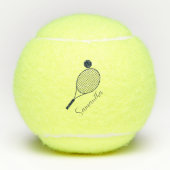 Elegant Script Moderne naam gepersonaliseerd Tennisballen (Voorkant)