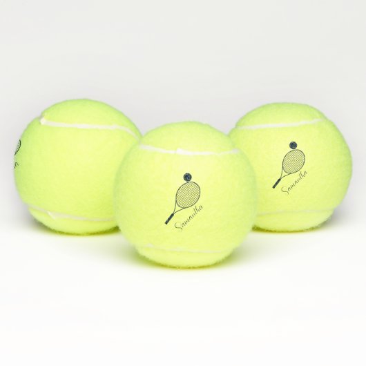 Elegant Script Moderne naam gepersonaliseerd Tennisballen (Multi)