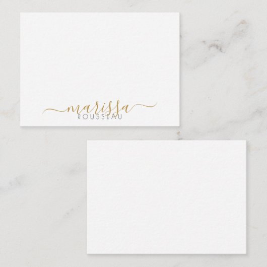 Élégant Script moderne Or Monogramme Nom Carte Not