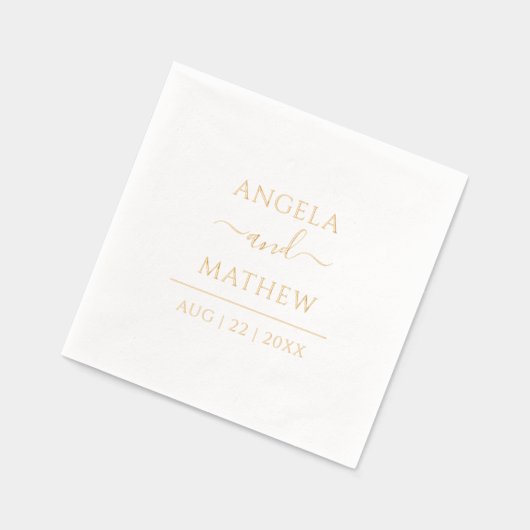 Élégant Script Moderne Personnalisé Mariage Or (Gauche)