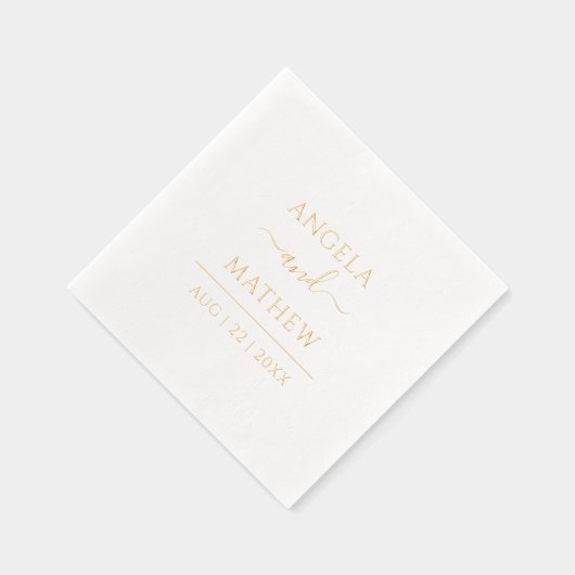 Élégant Script Moderne Personnalisé Mariage Or (Droite)