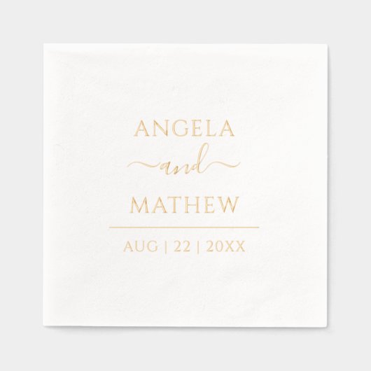 Élégant Script Moderne Personnalisé Mariage Or (Recto)