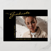 Élégant script moderne | Photo Grad Faire-part (Recto)