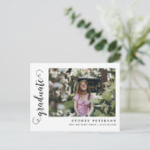 Élégant Script Moderne Photo Graduation Invitation (Debout devant)