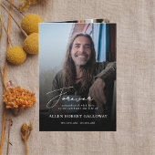 Élégant script moderne photo plié programme funéra