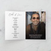 Élégant script moderne photo plié programme funéra (Intérieur)