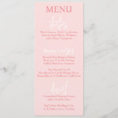 Élégant Script moderne Pink Blush mariage Menu (Devant)