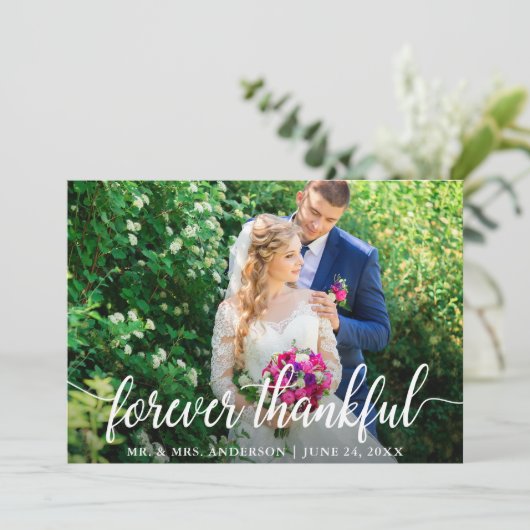 Élégant script moderne pour toujours Merci Mariage (Debout devant)