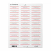 Elegant Script Moderne Simple Sjabloon Blush Pink Etiket (Full Sheet)