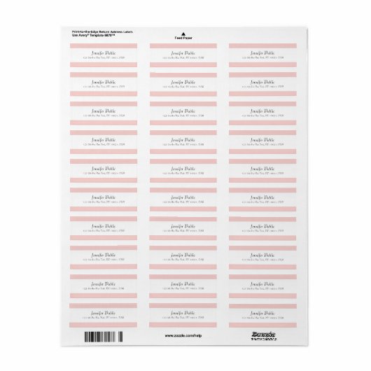 Elegant Script Moderne Simple Sjabloon Blush Pink Etiket (Full Sheet)