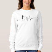 Élégant script moderne Sweatshirt de mariée (Devant)