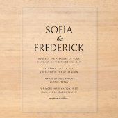 Élégant Script Moderne Transparent Modèle Acryliqu (Recto)