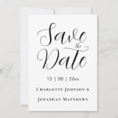 Elegant Script Moderne Trouwfoto Save The Date (Voorkant)
