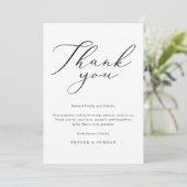 Elegant Script Moderne Trouwreceptie Bedankkaart (Staand voorkant)