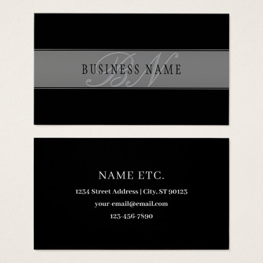 Élégant script modifiable Nom commercial/autre tex (Devant & derrière)