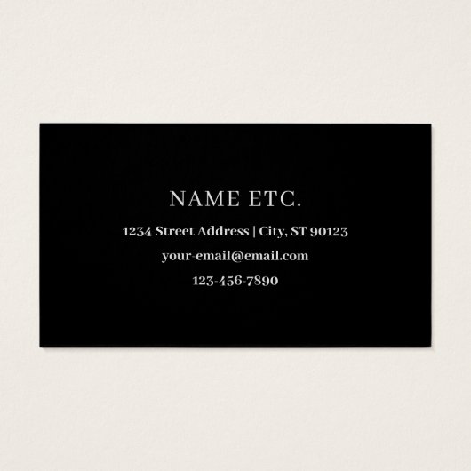 Élégant script modifiable Nom commercial/autre tex (Dos)