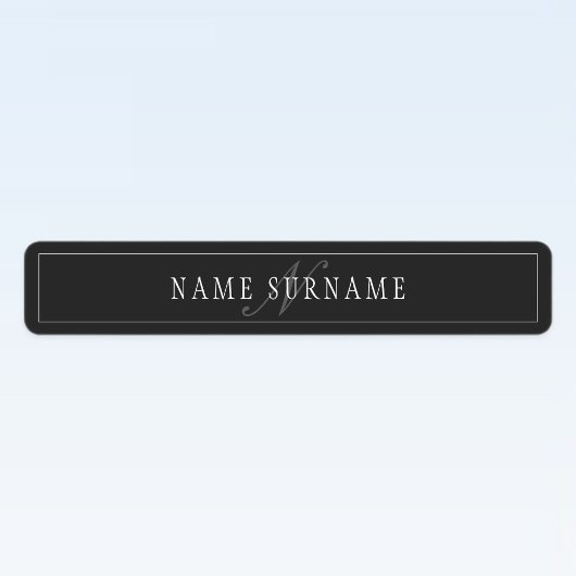 Elegant Script Monogram Bewerkbaar Zwart Grijs Wit Labels