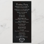 Elegant Script & Monogram - Black Wedding Programma (Achterkant)