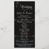 Elegant Script & Monogram - Black Wedding Programma (Voorkant)