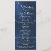 Elegant Script & Monogram - Blue Wedding Programma (Voorkant)