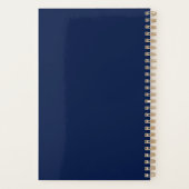 Élégant Script Monogram Dark Navy Blue Grey & Gold (Dos)