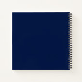 Elegant Script Monogram Donker Navy Blauw Grijs &  Notitieboek (Achterkant)