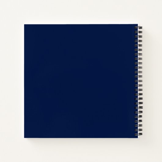 Elegant Script Monogram Donker Navy Blauw Grijs &  Notitieboek (Achterkant)