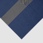 Elegant Script Monogram Donker Navy Blauw Grijs &  Tissuepapier (Detail)