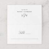 Elegant Script Monogram Formele Witte Bruiloft (Buitenkant ongevouwen)