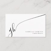 Elegant Script Monogram Initialen Kalligrafie Swas Visitekaartje (Voorkant)